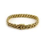 A 9ct yellow gold double ropetwist bracelet, 10.