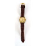 A gentleman's gold plated quartz 'Seamaster' wristwatch by Omega,