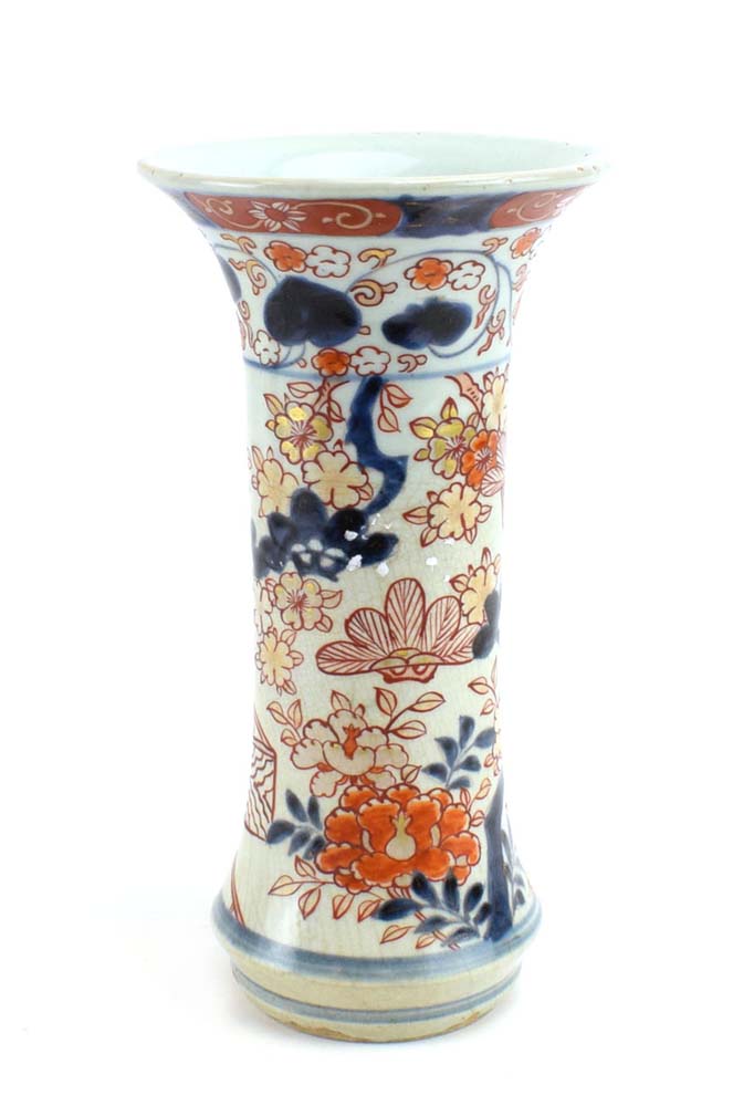 A late 17th/early 18th century Japanese vase of flared cylindrical form decorated with a garden - Image 3 of 6