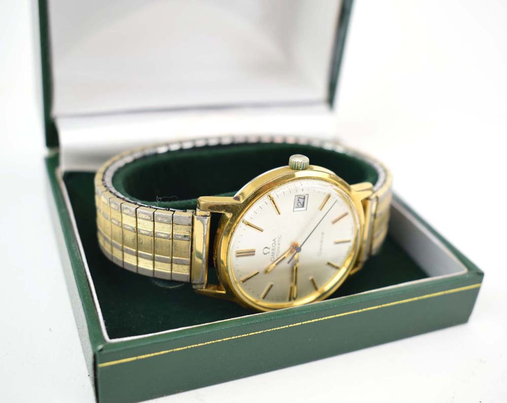 A gentleman's gold plated automatic wristwatch by Omega, - Image 4 of 4