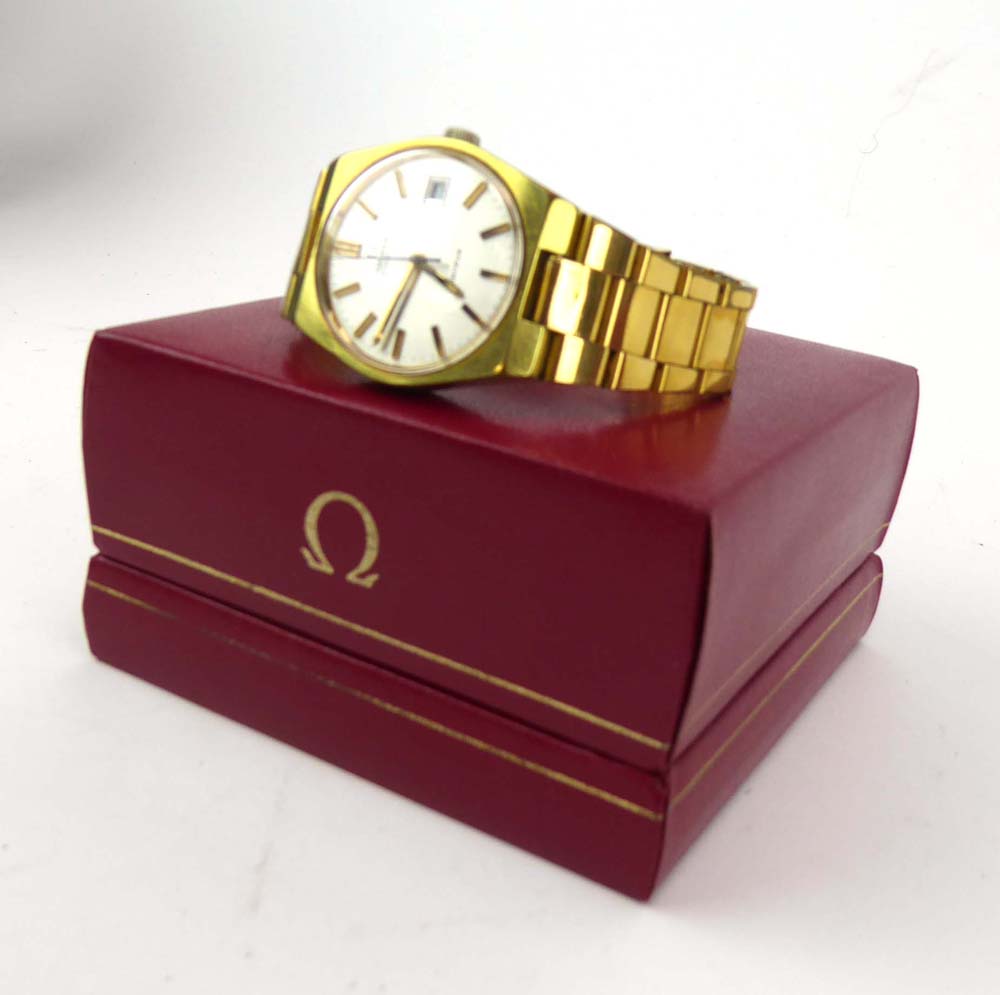 A gentleman's gold plated automatic wristwatch by Omega, - Image 6 of 6