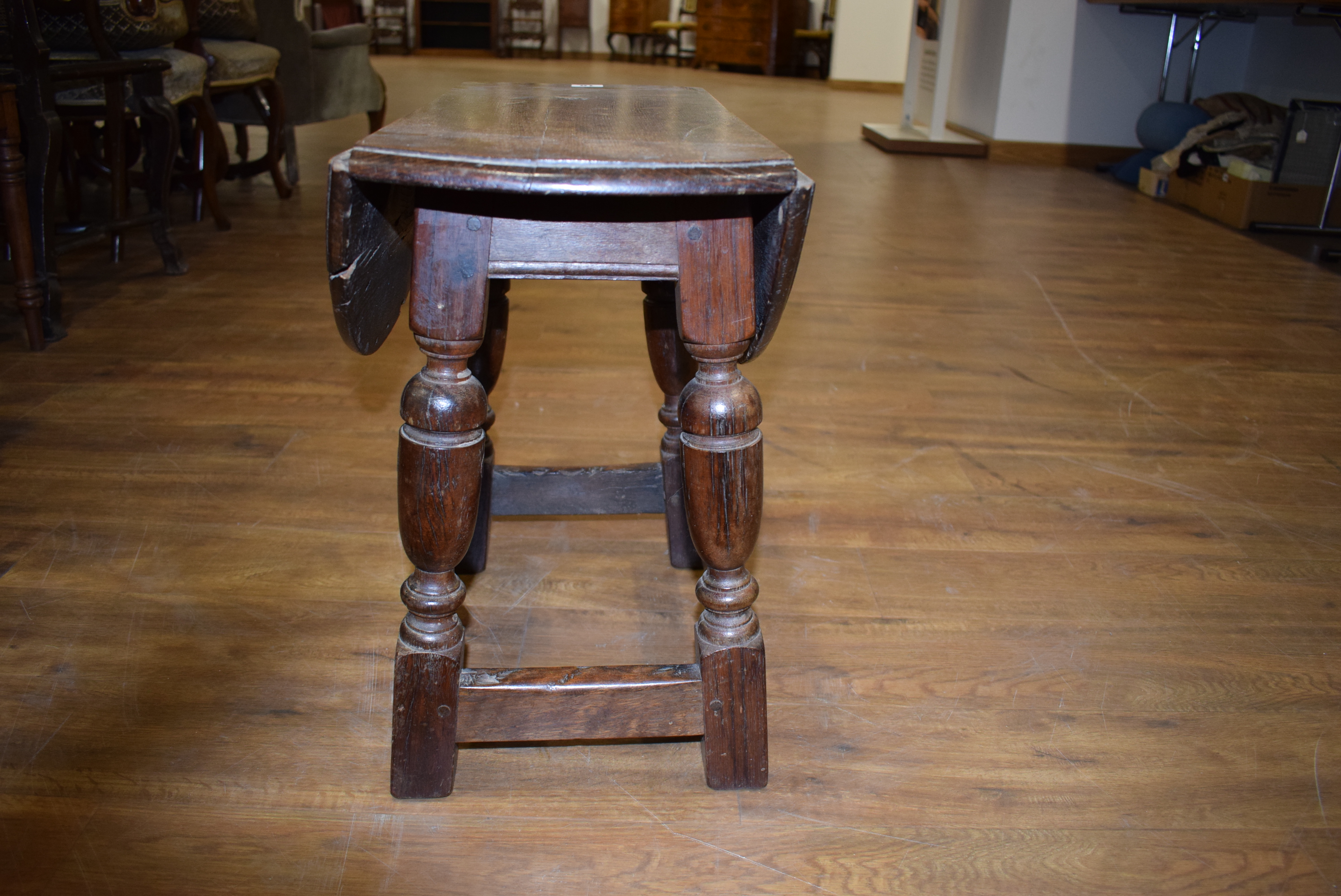 A 17th century and later oak table/joint stool, - Image 9 of 14