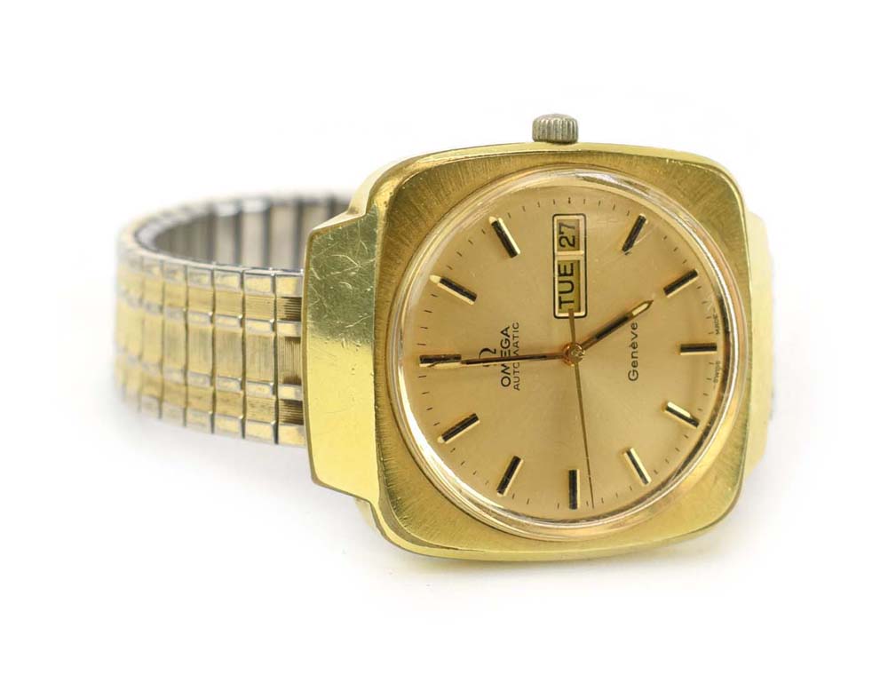 A gentleman's gold plated automatic wristwatch by Omega, - Image 2 of 3