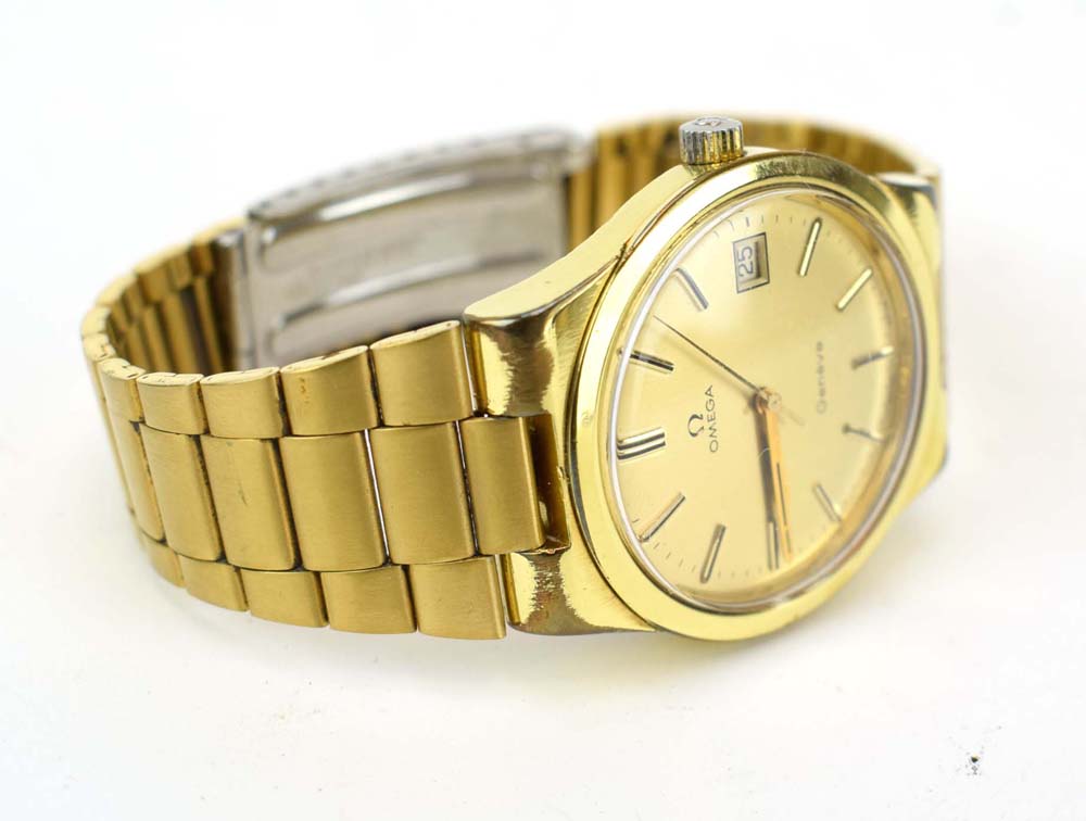 A gentleman's gold plated automatic wristwatch by Omega, - Image 2 of 4