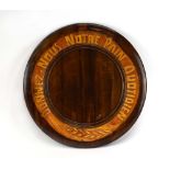 A French carved beech bread plate, inscribed Dura, d.