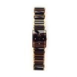 A ladies ceramic 'Jubile' wristwatch by Rado, the rectangular dial with diamond markers at 12, 3,