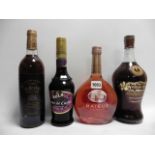 4 various bottles, 1x Grants of St James Sauternes, 1x Bols Creme de Cassis Liqueur,