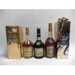 5 bottles, 2x Martell VS Cognac (1 boxed and sealed) 40% 70cl,