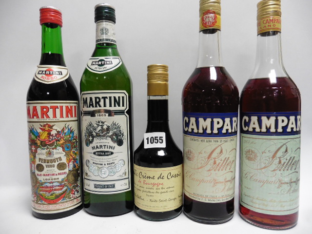 5 bottles, 1x Campari Bitter 41.3proof 23.6% 26.