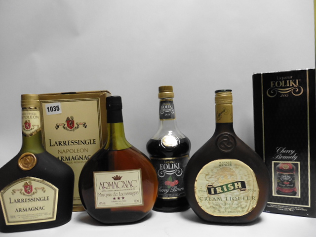 4 bottles, 1x Larressingle Napoleon Grand Reserve Armagnac with box 40% 70cl,