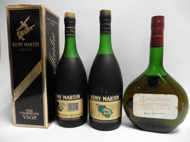 3 bottles, 1x Remy Martin VSOP Fine Champagne Cognac circa mid1970's 70proof 24fl oz 68. - Image 2 of 2