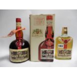 2 old bottles of Grand Marnier Cordon Rouge Liqueur,