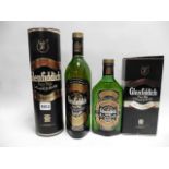 1 1/2 bottles of Glenfiddich Pure Malt Scotch Whisky with carton/box, circa 1970's/80's,