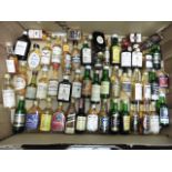 A collection of about 50 Whisky miniatures including Inchgower, Chequers Red Hackle, Springbank,