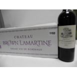 A case of 12 bottles of Chateau Brown Lamartine 2009 Grand Vin de Bordeau (an excellent vintage)