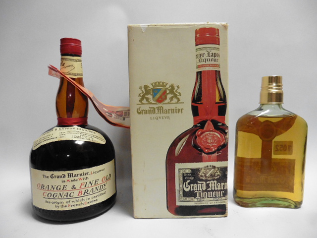 2 old bottles of Grand Marnier Cordon Rouge Liqueur, - Image 2 of 3