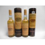 2 old bottles of Glenmorangie Single Highland Malt Scotch Whisky old style bottles and labels with