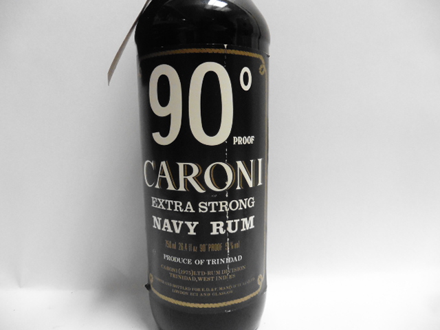 An old bottle of Caroni 90 Proof Extra Strong Navy Rum from Trinidad circa mid 1970's 90 proof 51% - Image 3 of 3