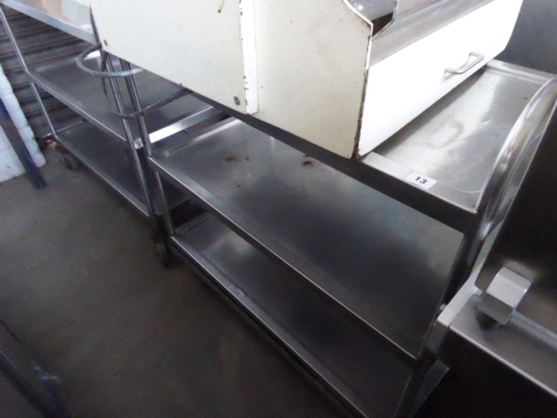 Heavy duty stainless steel 3 tier metal trolley