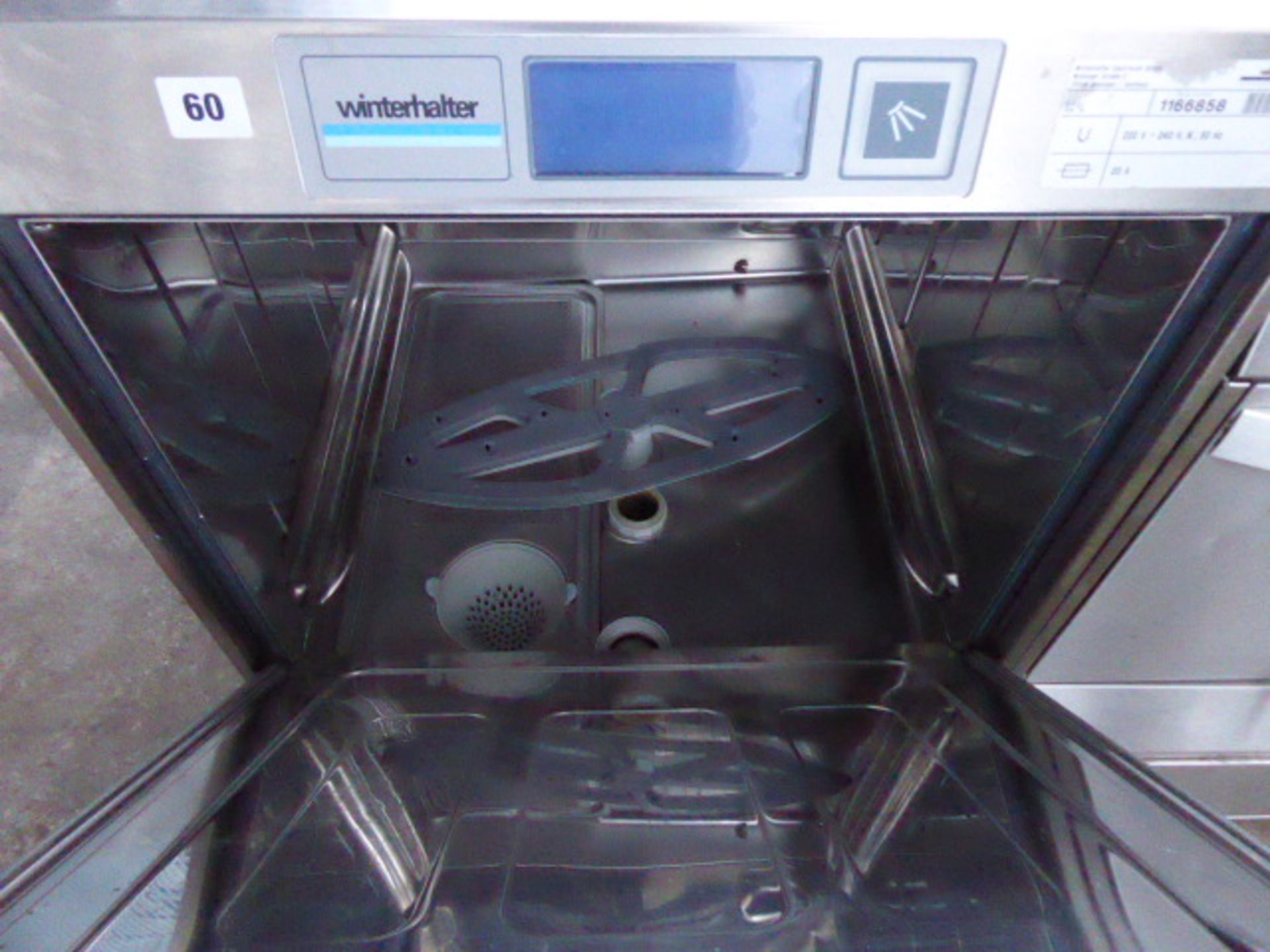 60cm Winterhalter model UC-L under counter drop front dishwasher with digital display - Image 2 of 2