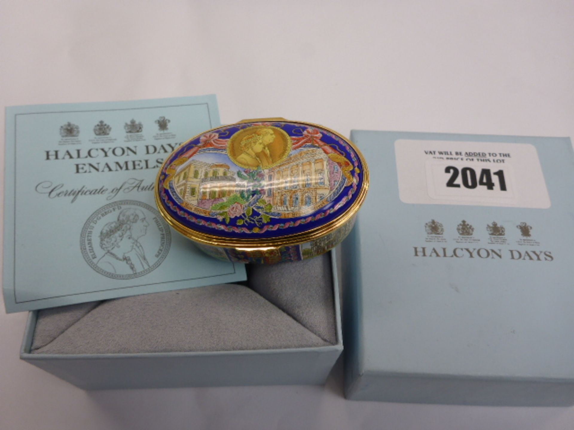Halcyon Days limited edition enamelled box - Queen Elizabeth II 80th Birthday