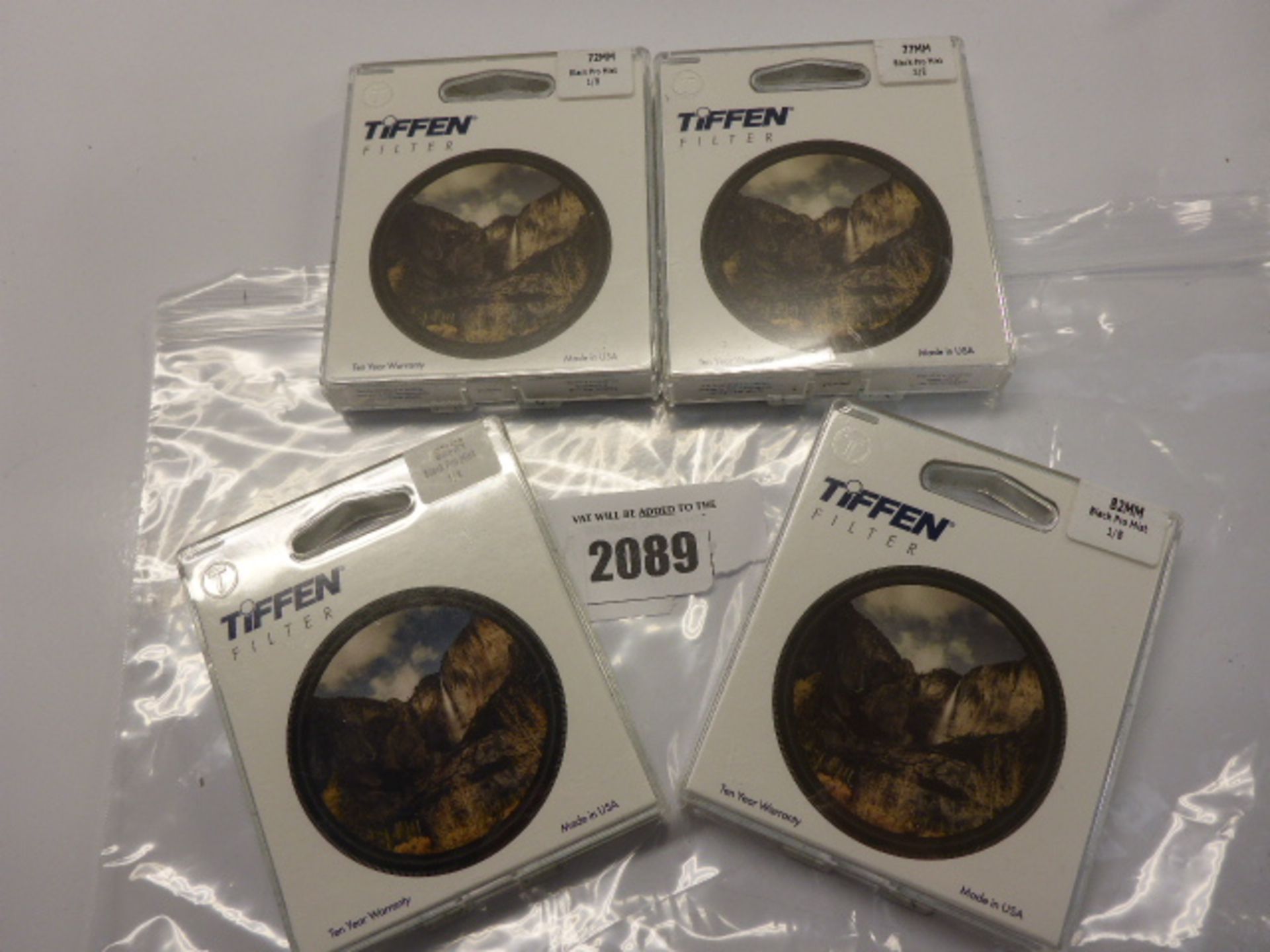 Quantity of Tiffen Black Pro Mist camera filters in various sizes