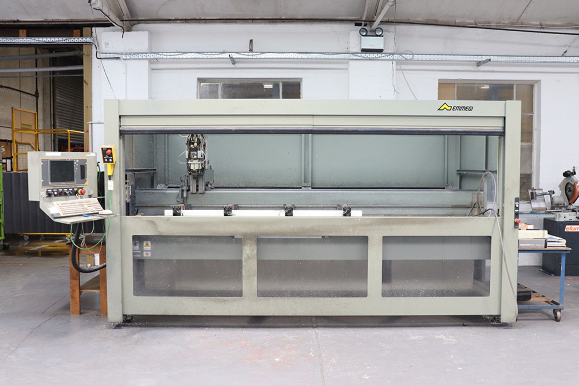 Emmegi Phantomatic T4A CNC profile drilling and cutting machine with SAB 2001 digital control,