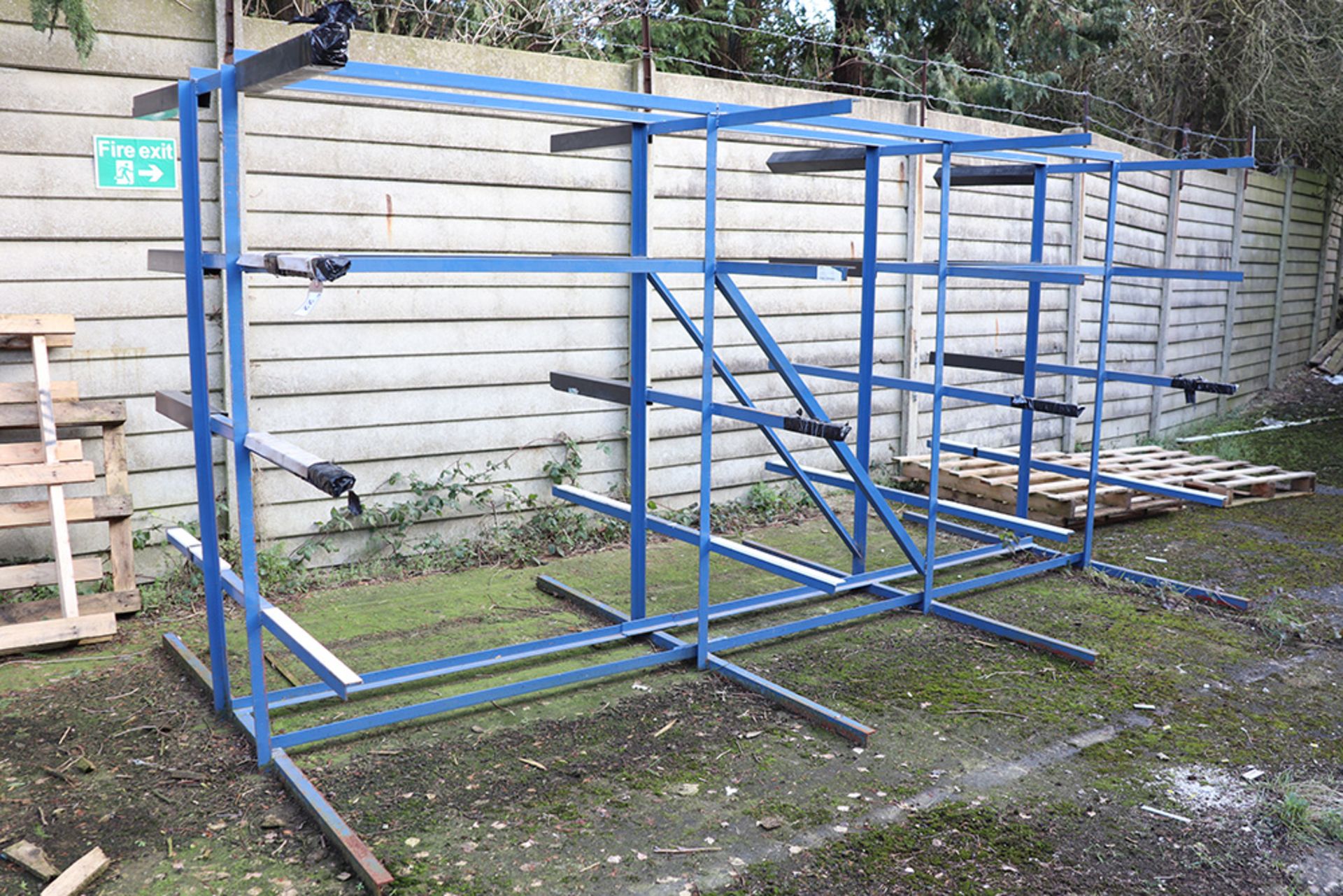 Welded steel angle stock rack (measuring approx 4 metres x 2 metres x 2 metres high) together with 2