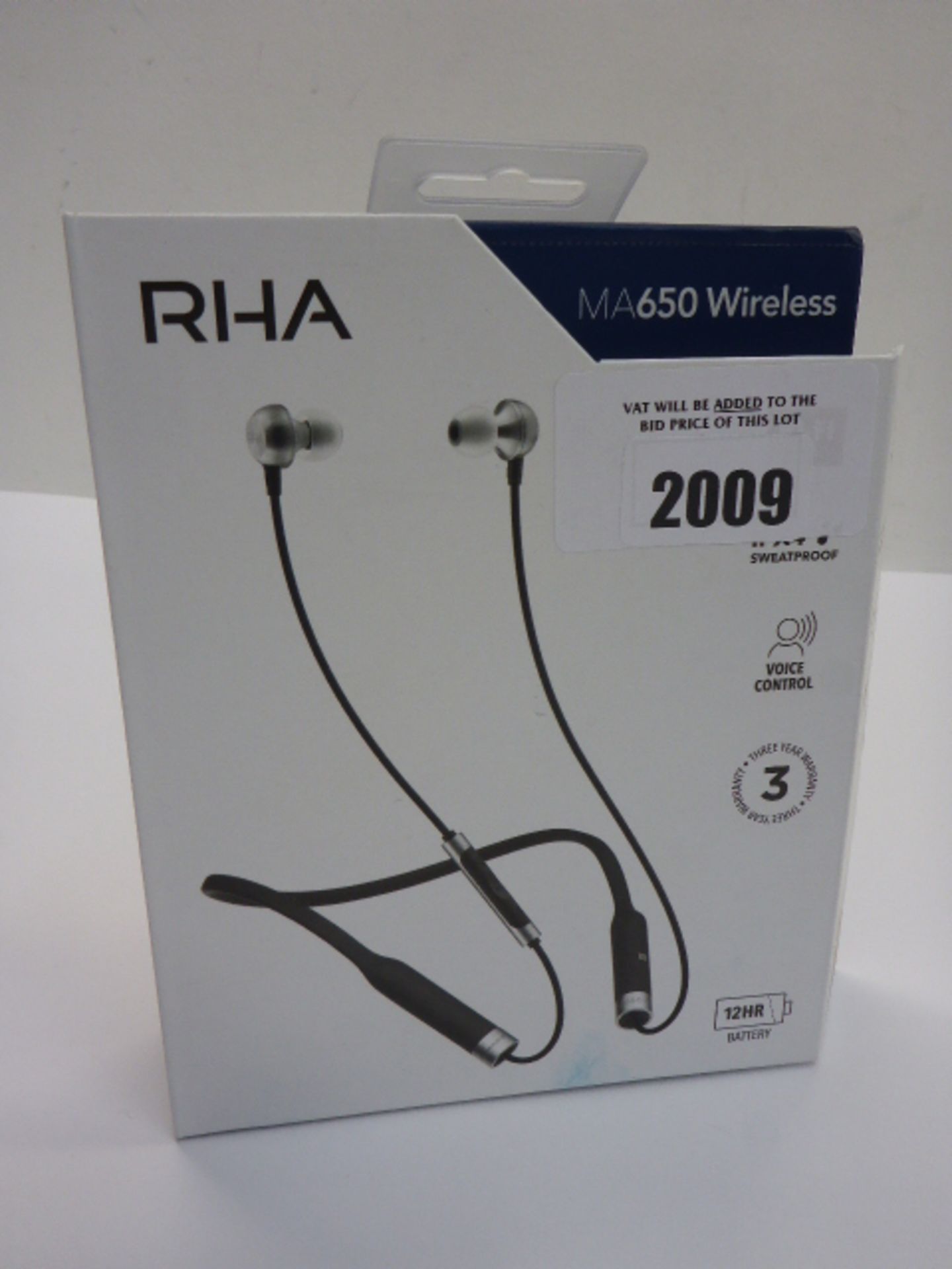 RHA MA650 wireless ear phones boxed.