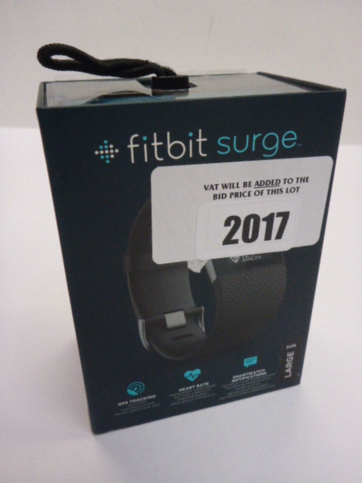 Fitbit Surge watch with large strap, in box.