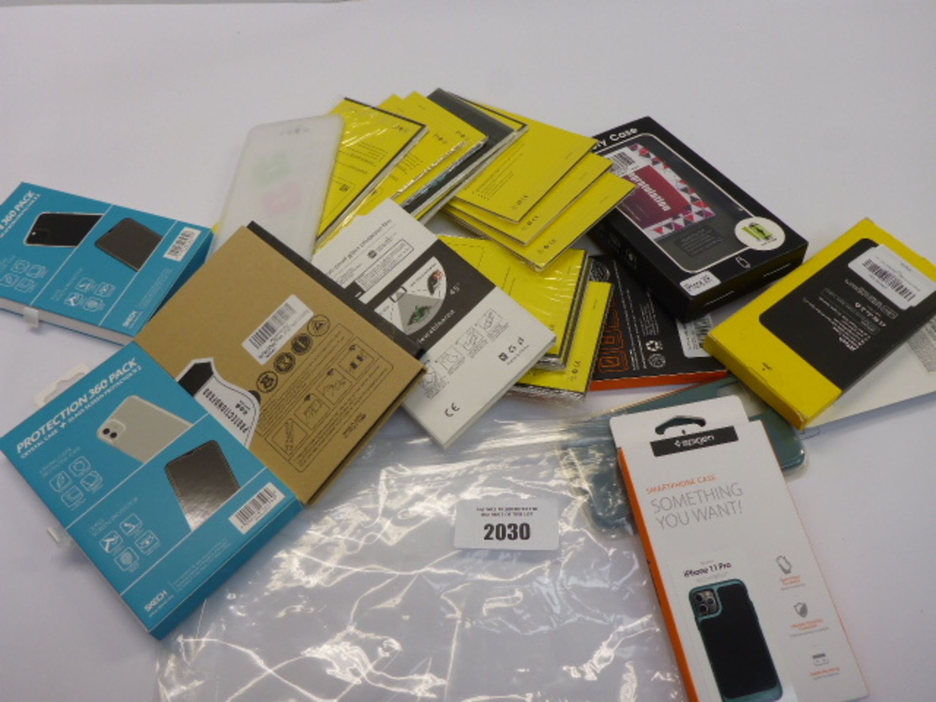 Bag of of various iPhone cases, tempered glass screen protectors. for iPhone 11, 11pro ,Xr, etc.