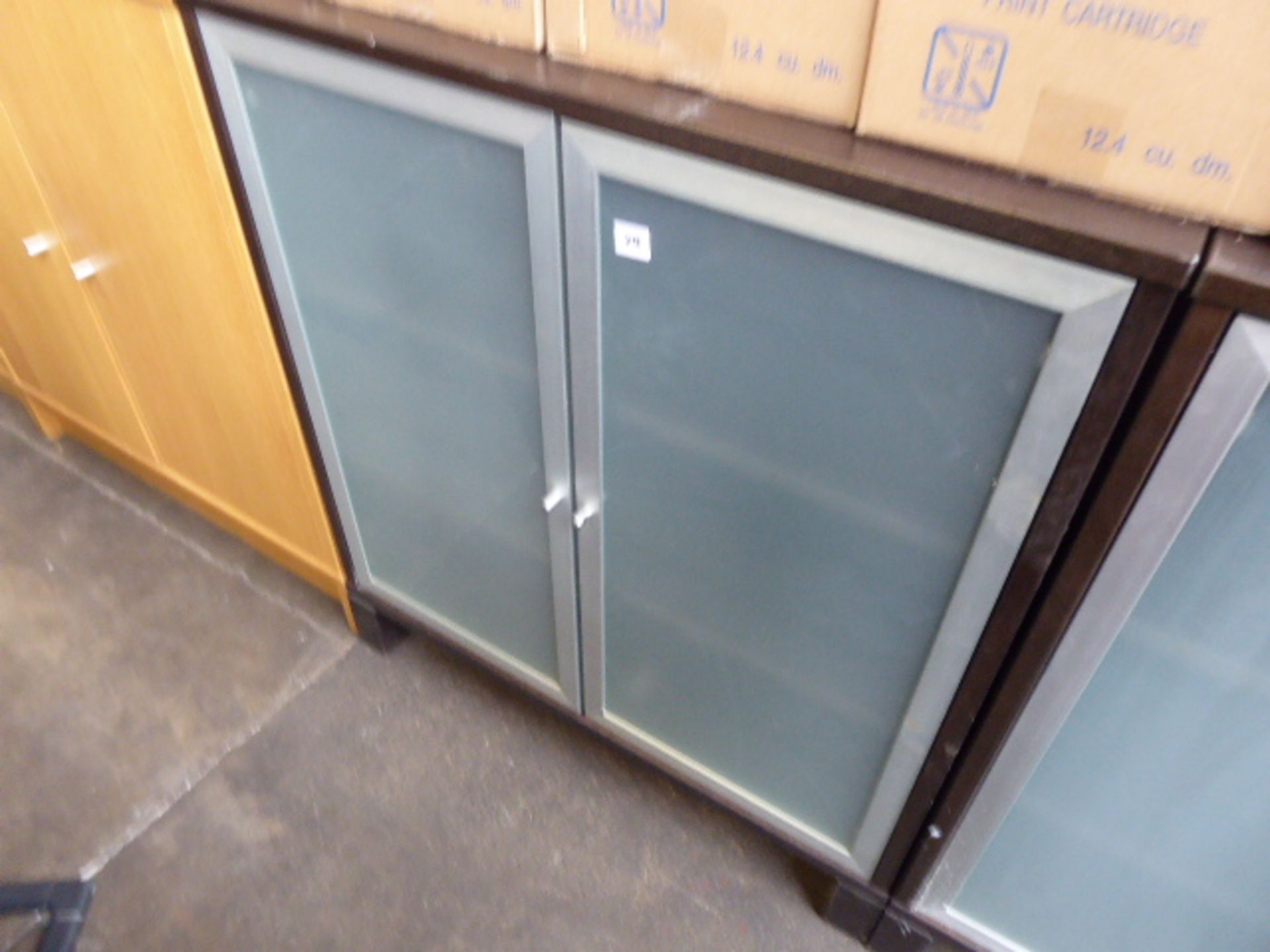 Ikea frosted glass double door cabinet, 85cm