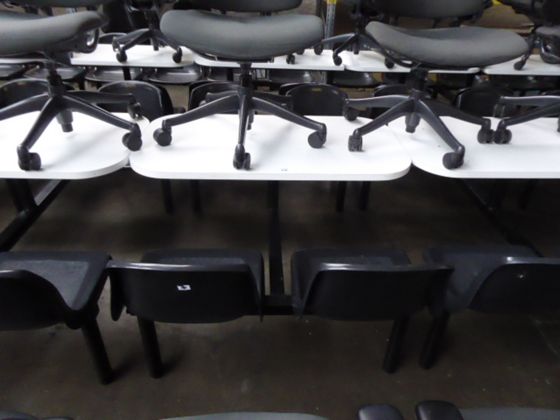 4 person fixed canteen table and chair set