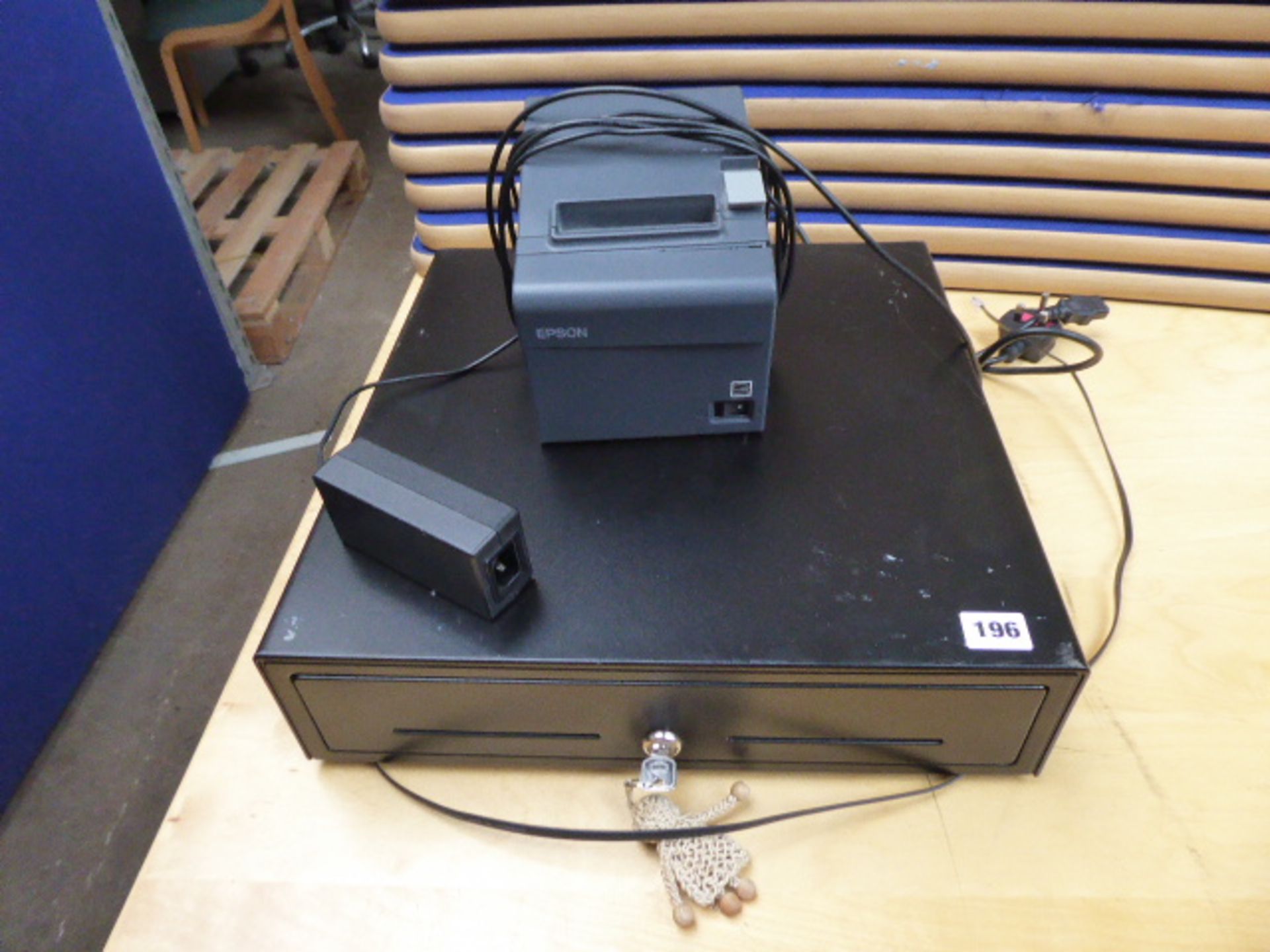 Cash register drawer with printer