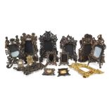 A collection of Victorian and later metalware's photograph frames,