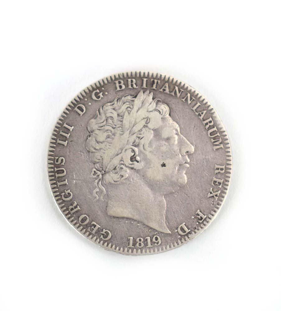 A George III silver crown, 1819, Laureate head right, - Image 2 of 3