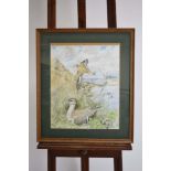 Bernard West (20/21st century), 'Common Sandpiper', signed and inscribed, watercolour, 38.