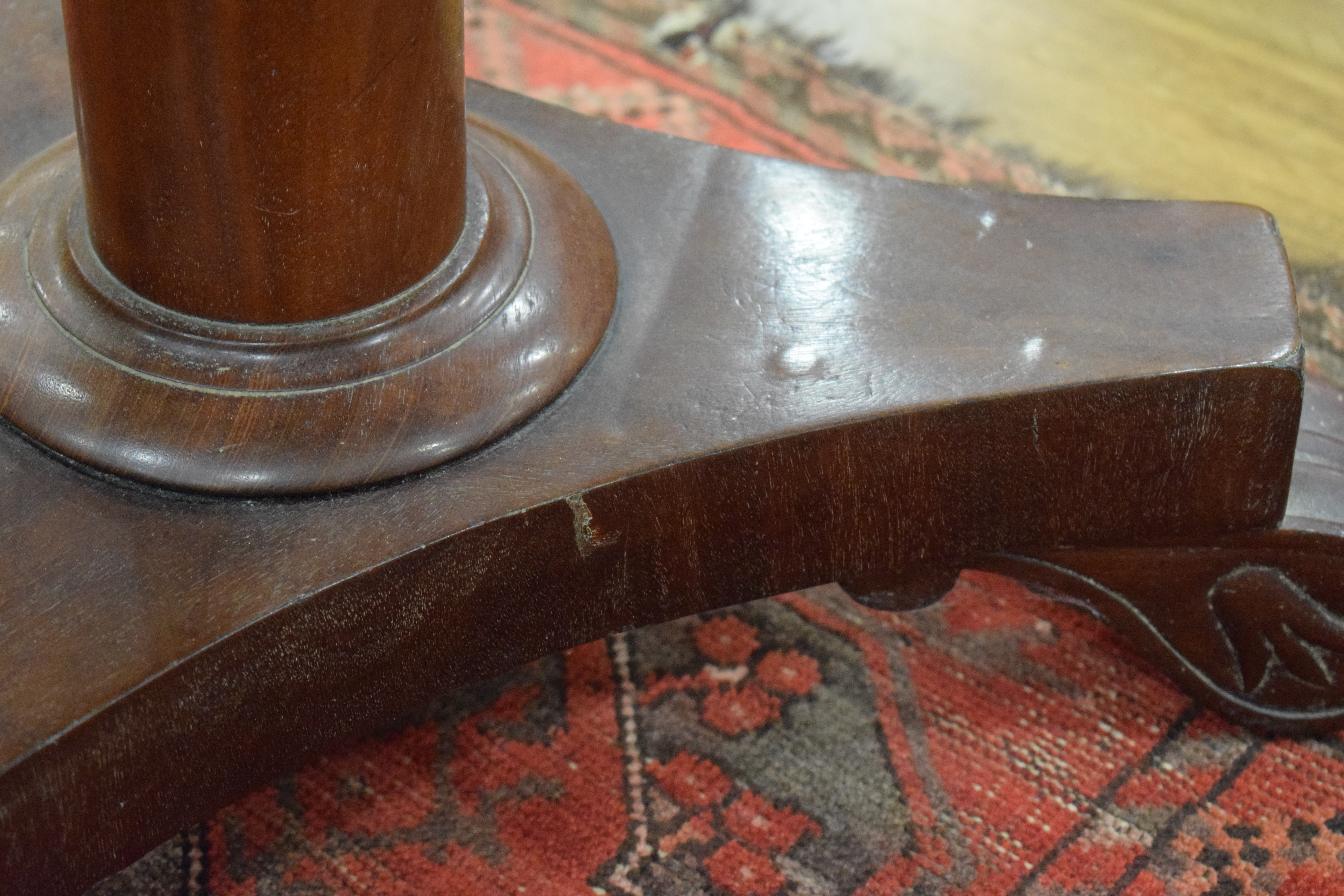 A Victorian mahogany Pembroke table with true and dummy drawers on a tripod base, d. - Image 3 of 14