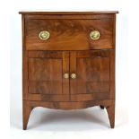 A 19th century mahogany and strung commode of typical form, w.