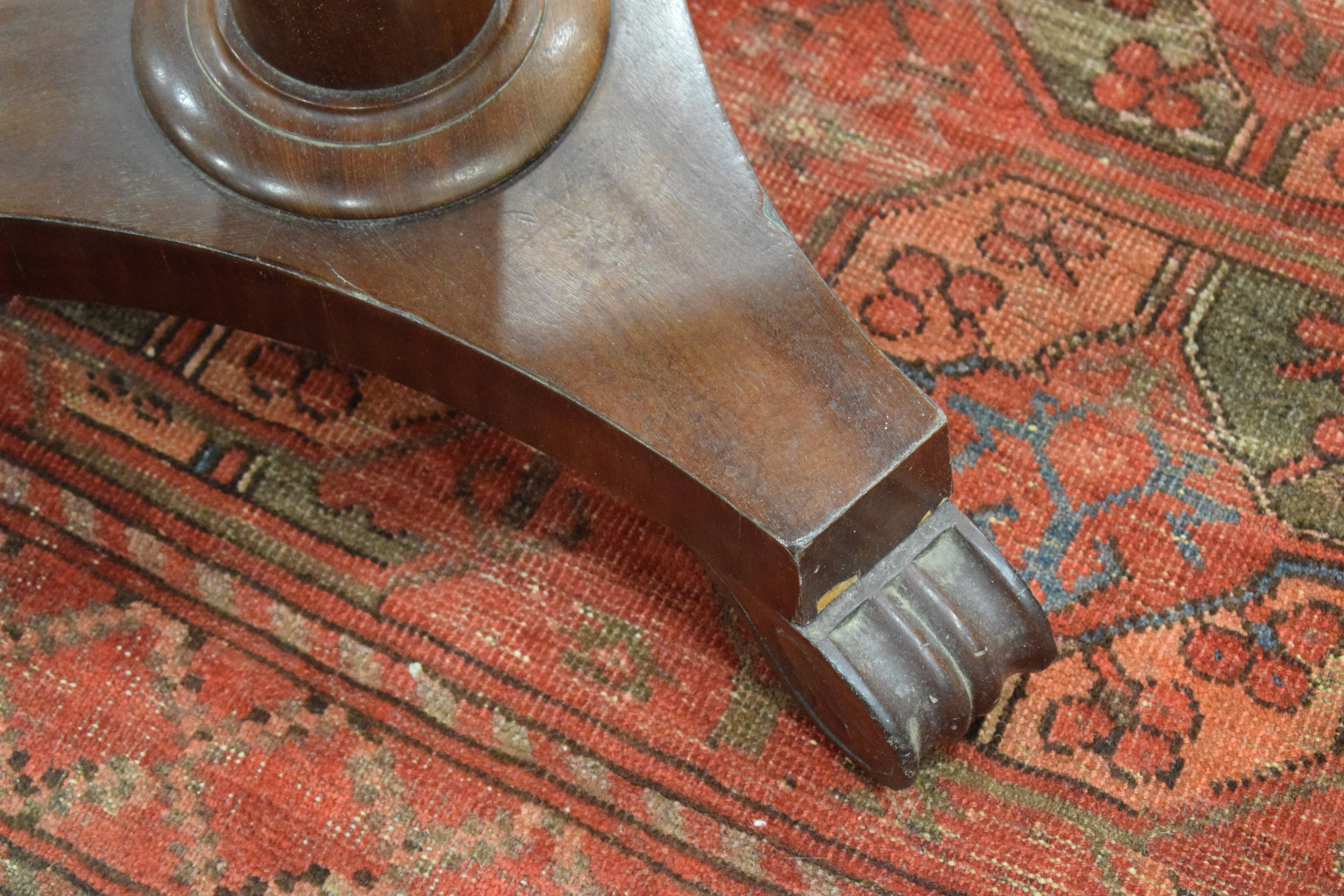 A Victorian mahogany Pembroke table with true and dummy drawers on a tripod base, d. - Image 14 of 14