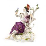 A Meissen figure modelled as Amphitrite, seated with an anchor, h. 16.