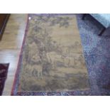A French woven tapestry depicting part of The Hunt at Detti or 'Chasse a Courre de Detti',