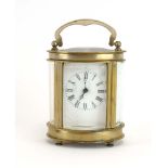 A late 19th/early 20th century French carriage timepiece,
