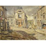 Ronald Ossory Dunlop (1894-1973), A hill street on an overcast day, signed, oil on artists' board,