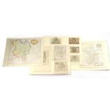 A collection of 9 mounted maps of Bedfordfshire,