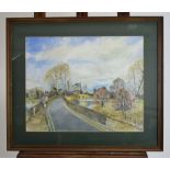 Bernard West (20/21st century), 'Floods at Harrold Bridge', signed,