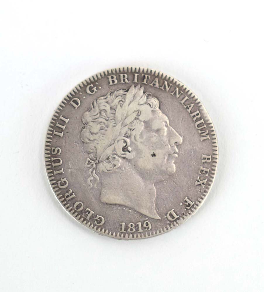 A George III silver crown, 1819, Laureate head right, - Image 3 of 3