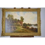 H.. Boel (19th century), A riverside cottage, signed and dated 1842, oil on canvas, 48.