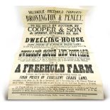 Bronington & Penley Flintshire - Original Auction Poster for Dwelling Houses,