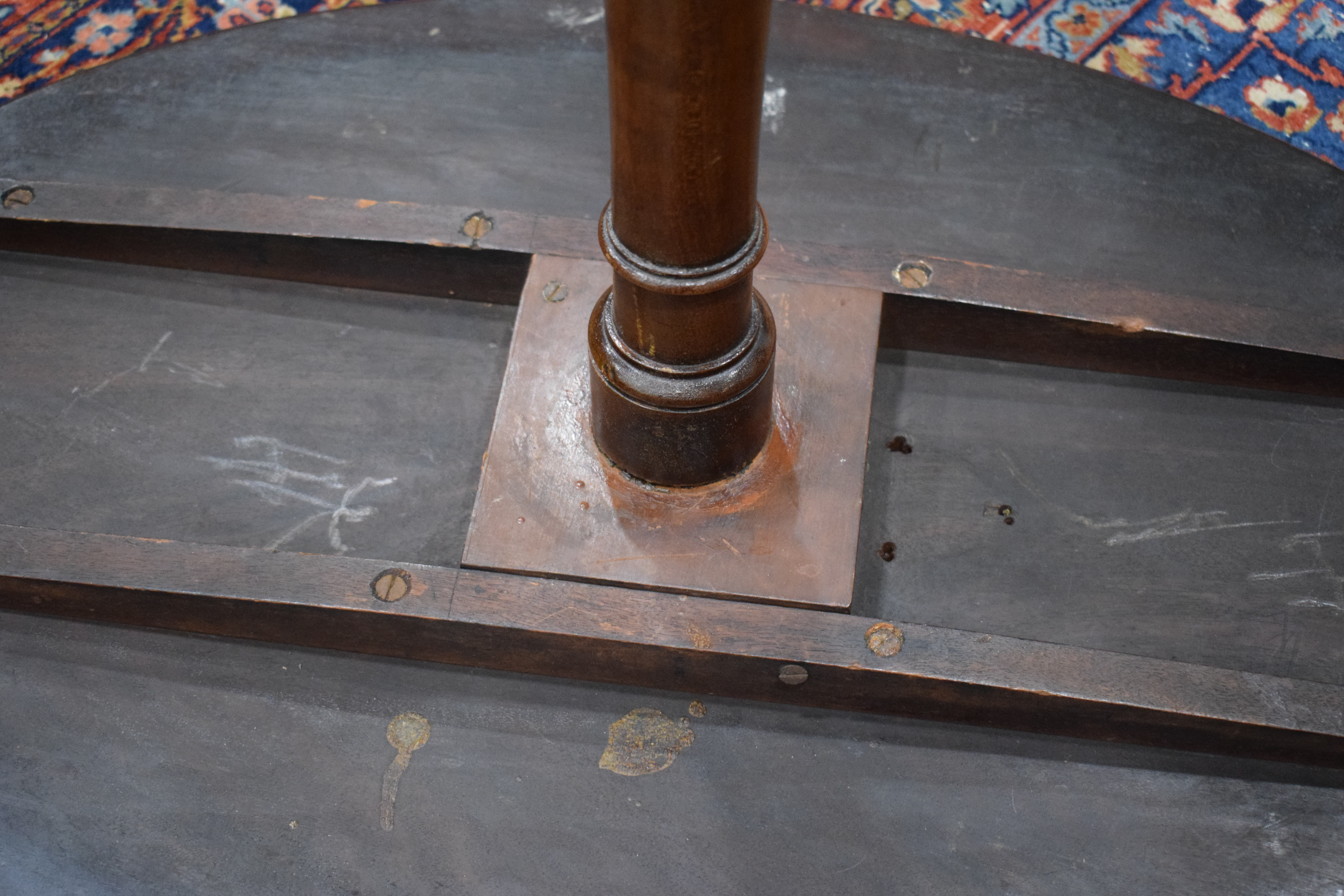 A 19th century mahogany tripod wine table with oval surface on a fixed base, w. 71. - Image 5 of 10